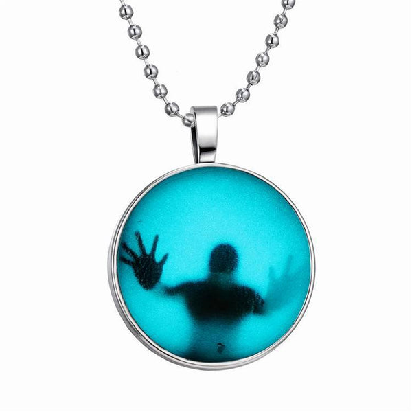 2016 New Fashion Cabochon Glow in the Dark Necklace Steampunk Jewelry Style Pendant Creative Fashion Necklace