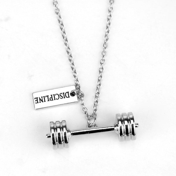 Fitness Gym Pendant Jewelry Lover Friend Bodybuilding Necklaces Men Women Sport Kettlebell Barbell Dumbbell DIY Necklace